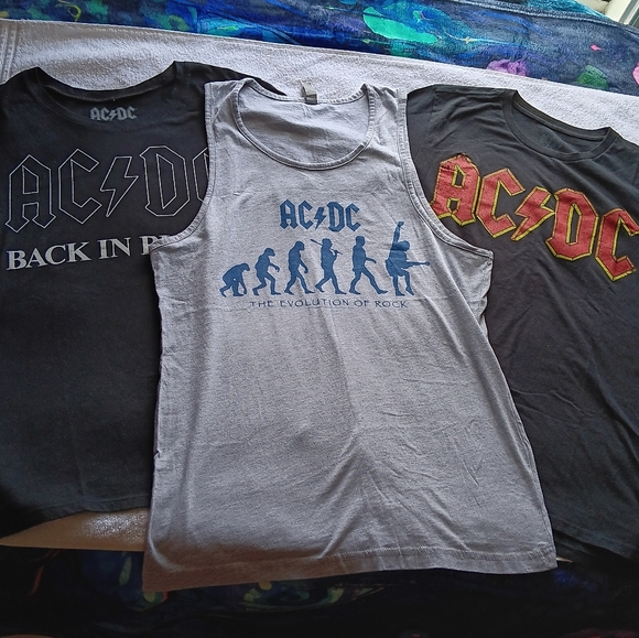AC/DC rock band t-shirt/tank top bundle men's sz Medium - Picture 2 of 9